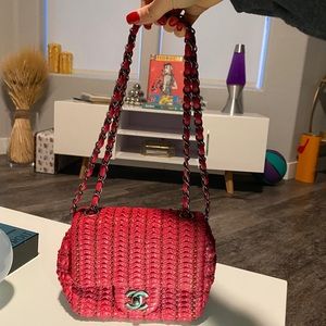 Chanel Rectangular Mini Valentine Charm Tri-Color Pink Flap Bag